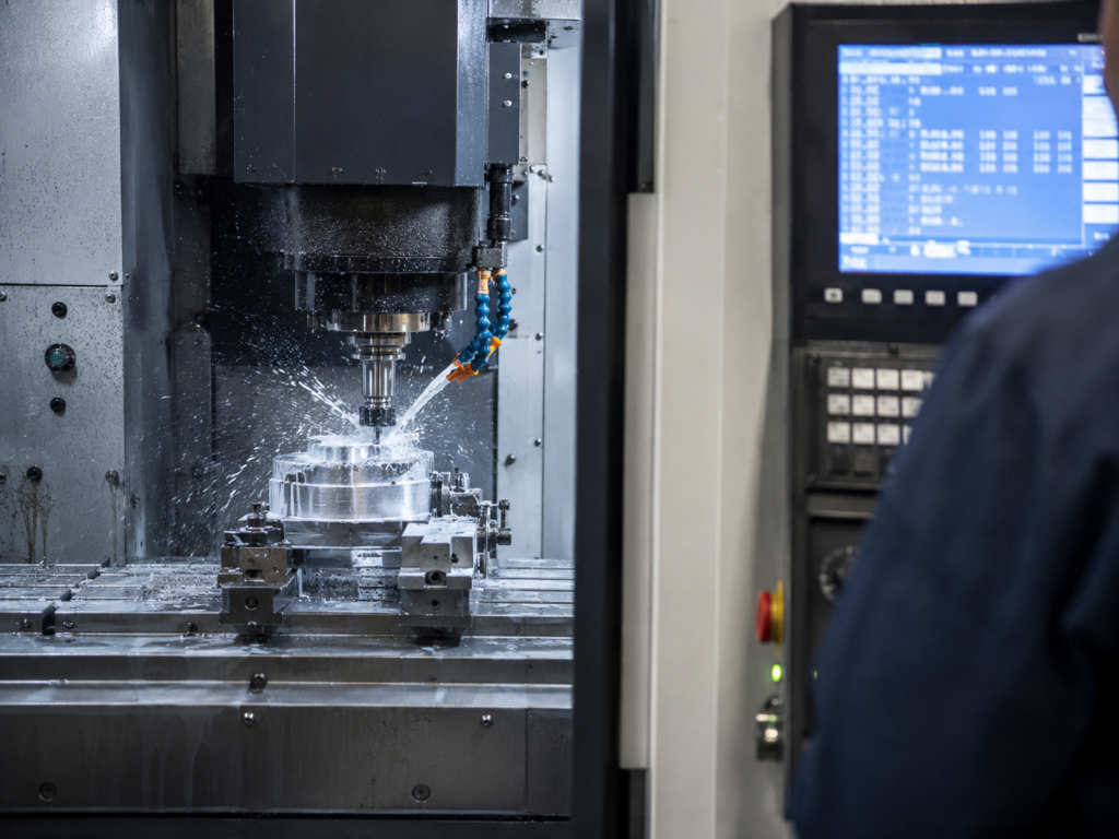 Fresadora CNC mecanizando una pieza a partir de un programa G-code